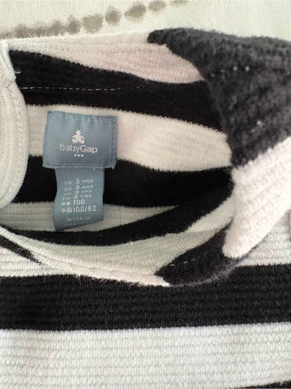 BABY GAP Black and White Striped Toddler Girls' Casual Dress 3T